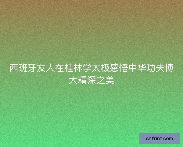 西班牙友人在桂林学太极感悟中华功夫博大精深之美